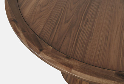 Nash Mid-Century Modern 50" Round Pedestal Dining Table, Walnut