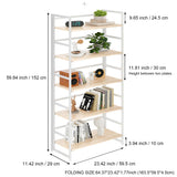 BHG Vintage Multifunctional Folding Bookshelf, No-Assembly Plant Stand Storage Rack Shelves for Home Office (White, 5-Tier) BHG