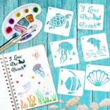 80 Pcs Ocean Animal Painting Stencils Reusable Sea Stencils for Painting on Wood Rocks Canvas Fabric Glass Pottery 2x2 Inch CH HAICHENG
