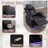 Generic SENIFIS Power Recliner Chair, Home Theater Seating Movie Theater Chairs with Adjustable Headrest, Reclining Chair for Living Room with LED Light, USB Port, Storage Armrest (Black) Generic
