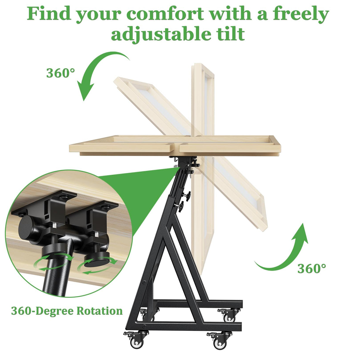 POKIPO 1500 Piece Jigsaw Puzzle Table with Legs, 36.61"x28.74" Adjustable Puzzle Table, 4 Hanging Trays, Puzzle Board with Wheels and PVC Cover for Adults and Families POKIPO