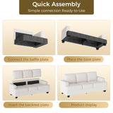 KKL 89 Inches Loveseat Sofa, Comfy Cloud Couch with Deep Seats, 3 Seater Couches for Living Room, Chenille Fabric, Wood Frame, Easy Assembly, Beige KKL