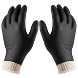 Nechtik BBQ Gloves disposable - 4 Cotton Glove Liners and 100 Disposable Gloves - Meat Gloves - Machine Washable - Powder Free Latex Free, Black Nitrile Gloves Nechtik