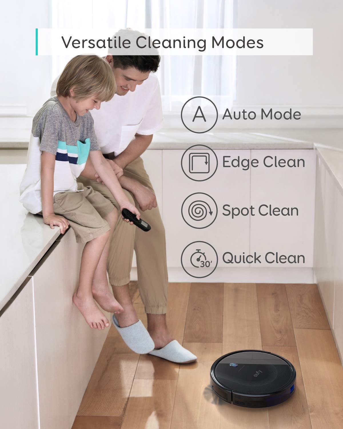 eufy BoostIQ RoboVac 11S MAX, Robot Vacuum Cleaner, Super Thin, Powerful Suction, Quiet, Self-Charging Robotic Vacuum Cleaner, Cleans Hard Floors to Medium-Pile Carpets, Black(Renewed) eufy