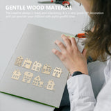 Toyvian 100pcs Wood Craft Shapes House Shaped Unfinished Wood Embellishment Cutout Veneers for DIY Craft Project Home Ornaments Toyvian