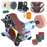Hiqalty Electric Belt-Sander Polishing-Grinding Sharpener Adjustable -13 x 1.2in DIY Power Sanding Machine Mini Bench Belt Grinder Kit, Multifunctional for Knife Making, Woodworking(mini belt sander) Hiqalty