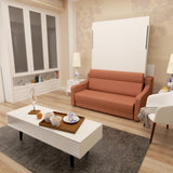 Full Size Murphy Bed, Vertical Wall Bed with Loveseat Sofa Couch, Morden Design Hidden Bed Frame Gas Struts, Space Saving(Not Including Mattress) Gahowlen