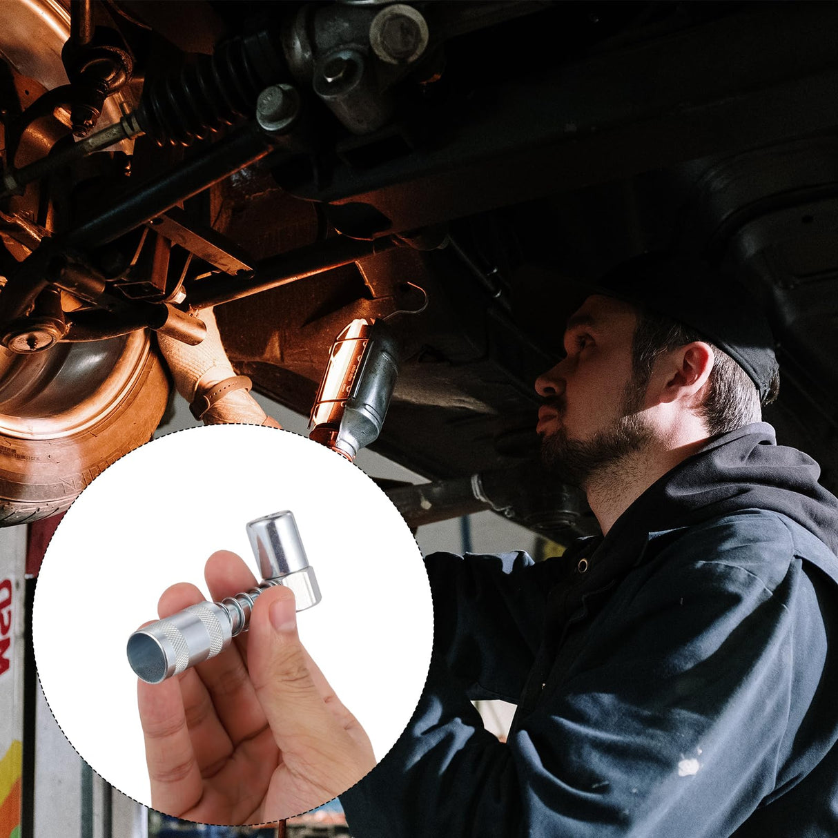 lasuroa 6pcs Grease Gun Fitting Kit, 90 Degree Grease Coupler Grease Needle Nozzle Tip Dispenser Grease Injector Needle Grease Gun Adapter Accessories Fit 1/8" NPT Grease Guns, Easy to Connect lasuroa