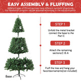 6ft Artificial Christmas Tree, Arbol de Navidad with 1000 Branch Tips, Fake Christmas Tree, Premium Spruce Xmas Tree with Fold-Able Metal Base Stand CRSTAFU
