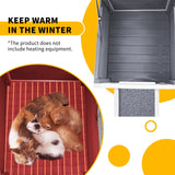 GEGURI Outdoor Cat House, Weatherproof Shelter for Ferrel Cats, Dogs, Rabbits Hutch with Elevated Floor, Asphalt Roof GEGURI