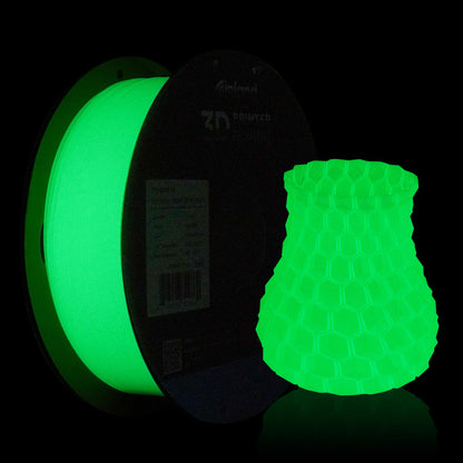 INLAND Micro Center PLA+ 3D Printing Filament 1.75mm, Green Glow in The Dark - Glowing PLA Plus 3D Printer Filament - PLA Pro Dimensional Accuracy +/- 0.03 mm - 1 kg Cardboard Spool (2.2 lbs) - WoodArtSupply