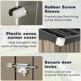 Greesum Metal Outdoor Storage Shed 6FT x 4FT, Steel Utility Tool Shed Storage House with Door & Lock, Metal Sheds Outdoor Storage for Backyard Garden Patio Lawn (6' x 4'), Brown Greesum