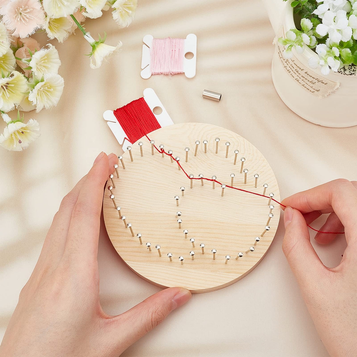 GORGECRAFT Heart String Art Kit Craft Cupcake All Necessary Accessories and Frame for Adults Crafts Kit Arts Projects Home Wall Decorations Unique Gift Wall Decor GORGECRAFT