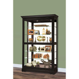 Howard Miller Kane II Curio Cabinet - Showcase Black Finish Adjustable Shelves & Levelers Illuminated Interior Lightning, Lockable Door Perfect for Living Room Office and Room Decor Howard Miller