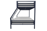 Novogratz Maxwell Twin-Over-Full Metal Bunk Bed with Ladder and Guardrails, Navy Blue Novogratz