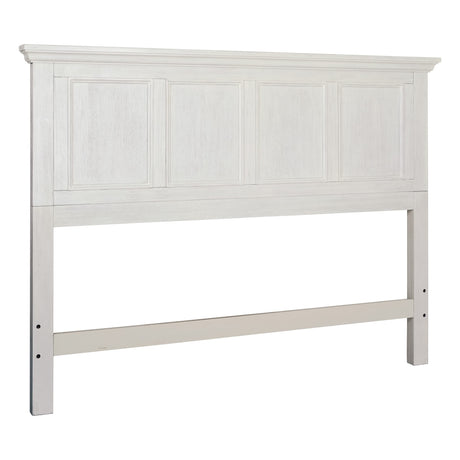 OSP Home Furnishings Farmhouse Basics Queen Headboard Only, Rustic White Finish OSP Home Furnishings