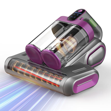 Bed Mattress Vacuum Cleaner Cordless 16Kpa Handheld Vacuum, Vacuum Cleaner with 253.7nm UV-C Light,HEPA Filter & Ultrasonic, Portable Vacuums for Bed Sofa Couch Crib Fathers Birthday Gifts for dad mom XIAOLANG