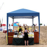 VINGLI 6.5x6.5 Pop Up Canopy Tent, Outdoor Tent Canopy Foldable Portable Canopies for Camping, Patio, Parties, EZ Up Gazebo Canopy with Carry Bag (Blue) VINGLI