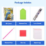 MISCER Bird Diamond Art Kits for Adults, Animals Diamond Painting Kits for Beginners, 5D Full Drill Round Paint with Diamonds Pictures, Gem Art Painting DIY Crafts Kit Decor 12x16inch MISCER