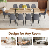 86.6" Dining Table Set for 10, Modern 11 Piece Wood Kitchen Table and Chairs Set, Large Rectangle Dining Table with 10 Linen Fabric Upholstered Chairs, Perfect for Family Gatherings and Dining Room UELKS