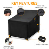 WLEAFJ Outdoor Chair Covers Waterproof, Black Lawn Patio Furniture Covers, Heavy Duty Wicker Garden Sofa Chair Cover, 2 Pack - 30" W x 37" D x 31" H WLEAFJ