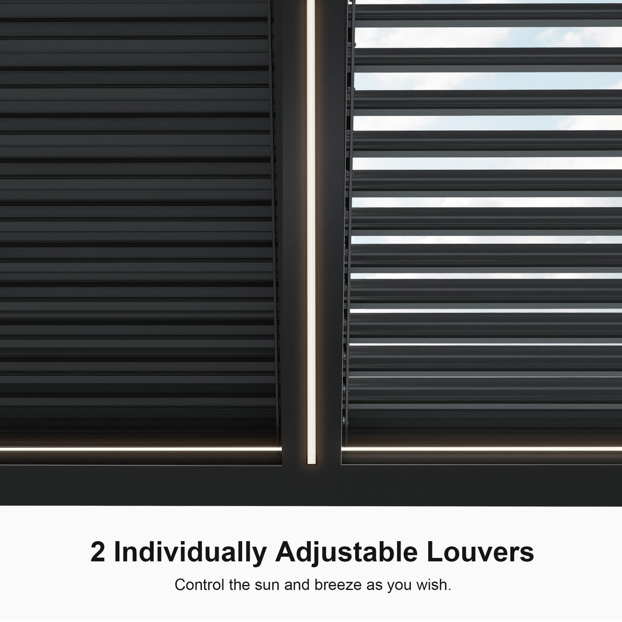 PURPLE LEAF LED Louvered Pergola 12'x 16' Full Aluminum Frame and Adjustable Roof Integrated Strip Lights for Outdoor Deck Garden Patio Gray Hardtop Gazebo Pergola PURPLE LEAF