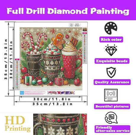 Christmas Diamond Paintings Kits for Adults, Snowflake Diamond Art Kits Full Drill Diamond Dots Paint with Diamonds Gem Arts and Crafts for Beginner Home Wall Decor WUSARPLY