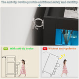 Alohappy 7 Drawers Dresser for Bedroom, Black Dresser with LED Lights and Charging Station, Wood Modern Dressers Chest of Drawers with 3 Visual Drawers, Storage Dressers Organizer for Bedroom, Hallway Alohappy