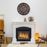 LEIKE Large Wall Clock,Silent,Non Ticking,Battery Operated Round Modern Big Wood Wall Clocks for Living Room, Bedroom,Kitchen,Farmhouse,Office,Rustic Home Decor-16 Inch/40CM-Black-Arabic Number LEIKE