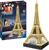 Ravensburger Eiffel Tower - Night Edition | 216-Piece 3D Jigsaw Puzzle for Kids and Adults | Precision Fit with Easy-Click Technology | Displayable & Durable Model | Over a Century of Quality Ravensburger