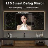 Bathroom Vanity with Sink - Modern Single Sink Bathroom Vanity, Wall Mounted Solid Wood Bathroom Sink Cabinet, Elegant Floating Vanity with Ample Storage and LED Anti-Fog Mirror (Square Mirror, 36") ZGNBSD