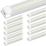 ONLYLUX 8ft LED Shop Light - 90W 12000lm 5000K, 8 Foot Led Shop Light Fixture, V Shape Bulbs for Garage, 8 ft Led Lights, Plug and Play (10 Pack) ONLYLUX