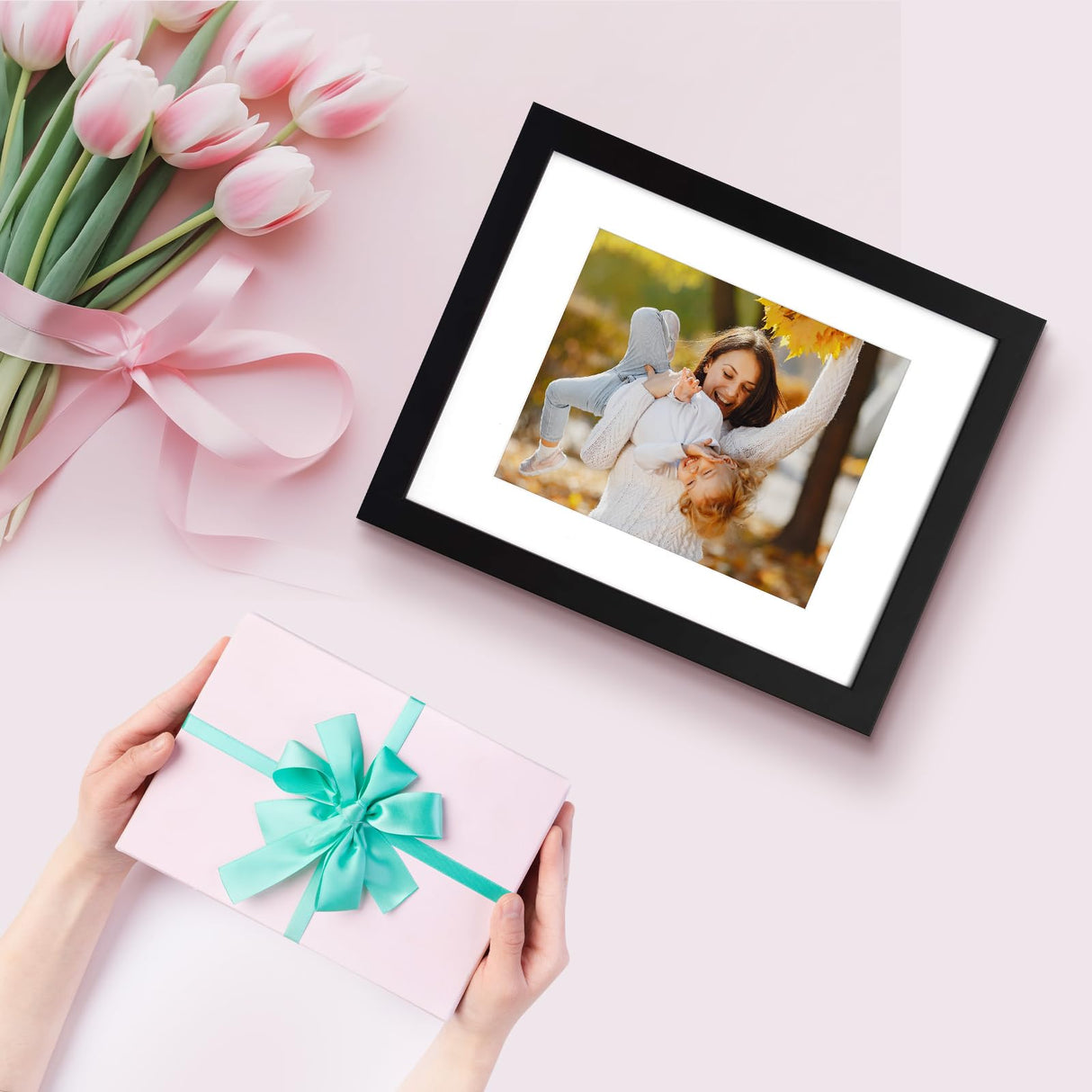 Golden State Art 11x14 Photo Wood Frame with Mat for 8x10 Picture BLACK Golden State Art