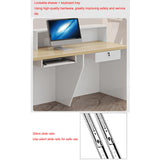 Modern Reception Desk with Counter, Salon Reception Desk with Lockable Drawer & Door Cabinet & Light Strip Receptionist for Office Boutique Lobby Shop cartBit