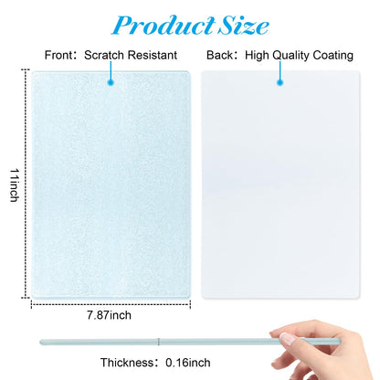 6 Pcs Sublimation Cutting Board Blanks, Textured Tempered Glass Cutting Boards For Kitchen, Anti Slip Chopping Board For Countertop Heat Press Machine Personalized Gift Home Decoration