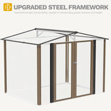 DWVO 8'x6' Large Metal Outdoor Storage Shed, Heavy Duty Tool Storage Sheds for Backyard Patio Lawn - Ideal for Bicycles, Garden Tools, and Lawn Equipment, Easy-to-Assemble, Brown DWVO