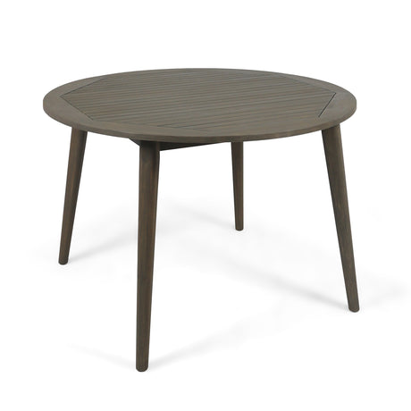 Christopher Knight Home Nick Outdoor Acacia Wood Round Dining Table, Gray Finish Christopher Knight Home