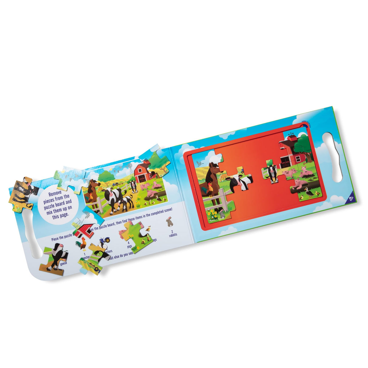 Melissa & Doug Take-Along Magnetic Jigsaw Puzzles Travel Toy On the Farm (2 15-Piece Puzzles) - FSC Certified Melissa & Doug