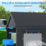 Carport 12x20 Heavy Duty Portable Garage,Carport Canopy with Roll-Up Windows & Doors,Portable Garage and Shelter with Removable Sidewalls,Car Tent Garage with All-Season Tarp for Truck Boat Tractor BUPPLEE