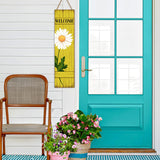 Spring Welcome Wooden Sign, Rustic Daisy Porch Sign for Front Door Decorations, Hello Spring Decor Home Hanging Signs Wall Sign 31.5"H PEROUU