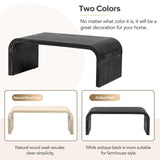 Bellemave Modern Coffee Table with Curved Art Deco Design Center Sofa Table Minimalist Cocktail Wooden Table for Living Room, Antique Black Bellemave