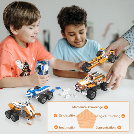 makerzoid STEM Coding Robot Kits for Kids Ages 6+, 26-in-1 Educational Programmable Scratch Coding Robotics Kit, APP RC Robot Jeep Car Birthday Children's Day Gift for Boy Girls(400+ Pcs) makerzoid