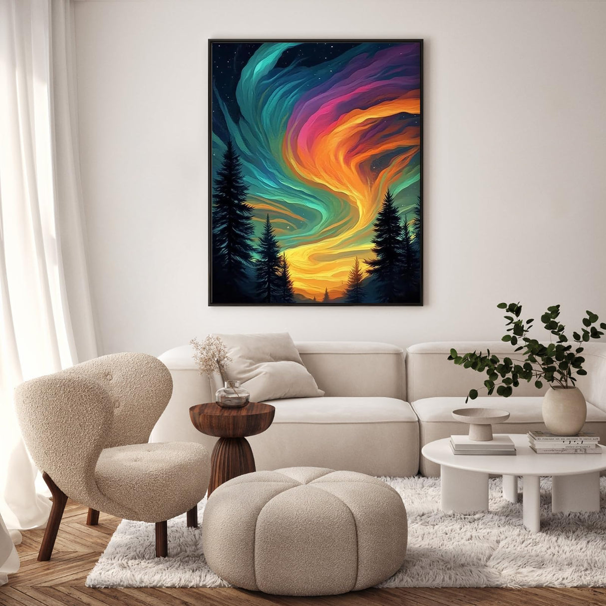 Paint by Numbers Kit for Adults - Aurora Adult Paint by Number Kits on Canvas for Beginner, Starry Night DIY Acrylic Oil Number Painting for Adults, Perfect for Home Decor Gift 16x20 Inch GEEHEIY