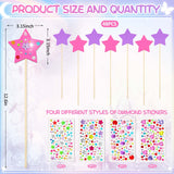 Juexica 60 Pcs Princess Fairy Wand Kit Includes 48 Make Your Own Princess Craft Unfinished Wooden Fairy Wand and 12 Gem Stickers for Girls DIY Magical Crafts Juexica