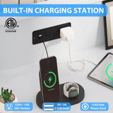 Patikuin White Dresser for Bedroom with LED Light & Charging Station, 6 Drawers Wooden Dressers with Open Space, Modern Chest of Double Wide Drawers for Living Room, Entryway, Hallway TV Stand Patikuin