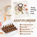 Juexica Wood Ring Display 2 Pieces Ring Holder for Jewelry Wooden Ring Stand Jewelry Counter Showcase 3 Step Ring Organizer for 18 Rings Storage Selling (Brown) Juexica