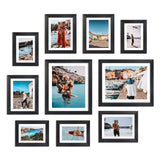 Giftgarden Multi Black Picture Frames with Mat for Multiple Sizes Photos, Four 4x6, Four 5x7, Two 8x10 for Gallery Photo Frame Collage Wall or Tabletop Display, Assortment Pack of 10 Giftgarden