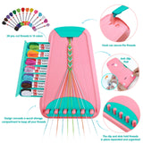 Arts and Crafts for Kids Ages 8-12,Friendship Bracelet Making Kit for Girl,Kids Jewelry Making Kit with 28 Pre-Cut Threads,Christmas Birthday Gifts for Ages 6 7 8 9 10 11 12 Year Old Pink/Cyan Maynacs