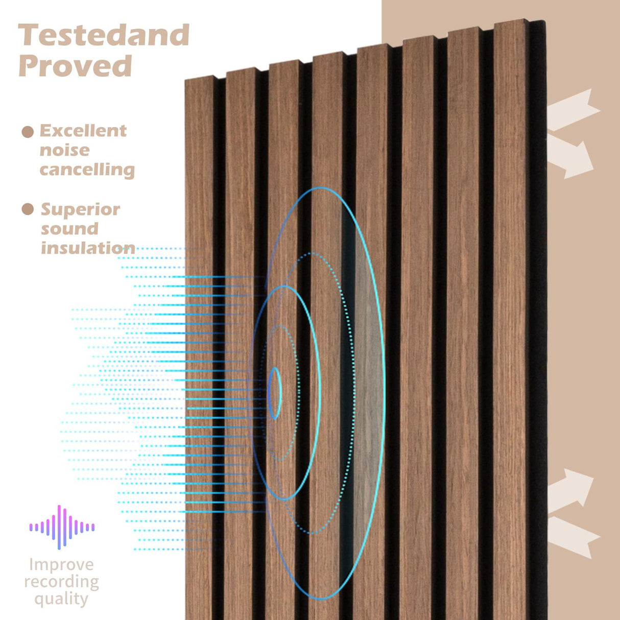 Kieacia Wood Slat Acoustic Panels for Wall and Ceiling | 3D Slat Wood Panels| Decorative Soundproof Paneling | Noise Reduction | 94.49"x 23.62" Each Box - Dark Walnut Kieacia