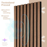 Kieacia Wood Slat Acoustic Panels for Wall and Ceiling | 3D Slat Wood Panels| Decorative Soundproof Paneling | Noise Reduction | 94.49"x 23.62" Each Box - Dark Walnut Kieacia